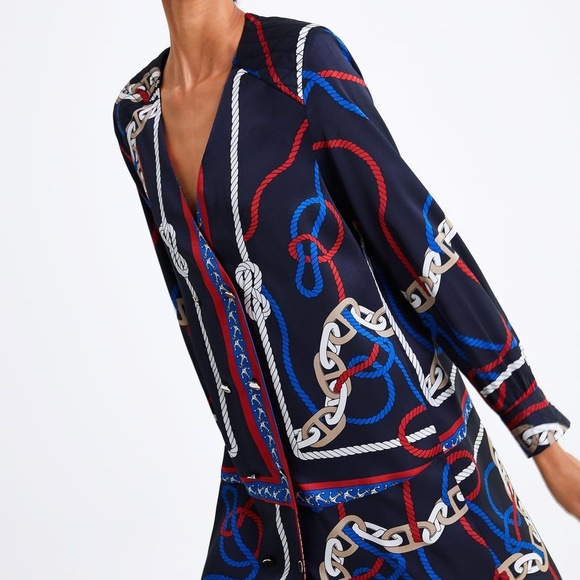 NWT Zara KNOT PRINT DRESS - Picture 2 of 8